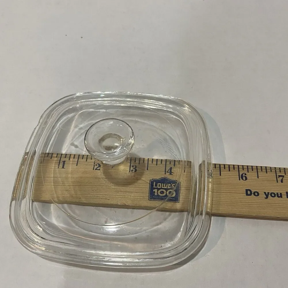 Petite Pan Pyrex Glass Lid P-41-GC for Corning Ware A-6 Square 5”
